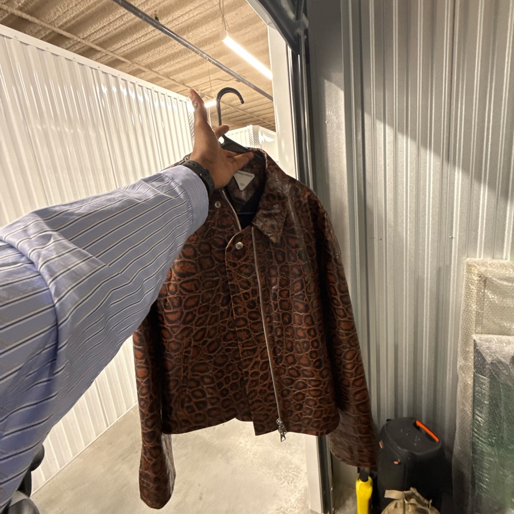 Bottega VenetaCrocodile-Effect Leather Jacket